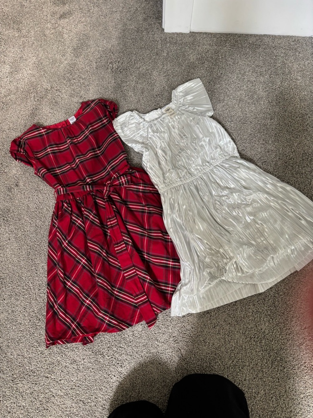 CARTER’S - Red Plaid Belted Holiday Dresses for Girls (bundle)
